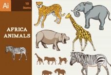 非洲野生动物矢量素材