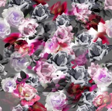 玫瑰果花卉玫瑰风吹效果数码印花图