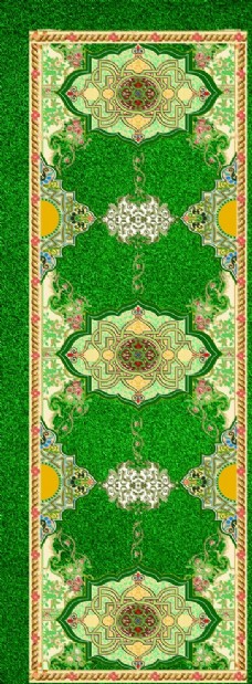 花毯绿色地毯森林花纹欧式