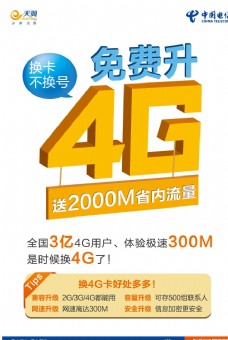 4G电信海报