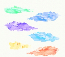 云水创意水彩云朵