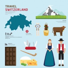 扁平化旅游瑞士