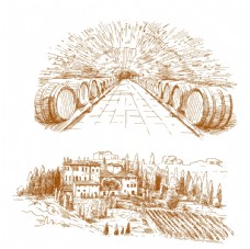 葡萄酒桶红酒庄园