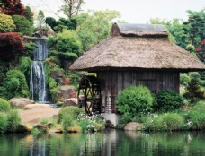 小屋流水风景壁纸