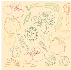 豌豆蔬菜颜色涂鸦设计