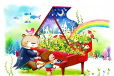 梦想梦幻小熊弹钢琴