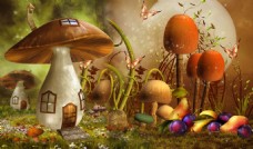蘑菇漫画背景墙