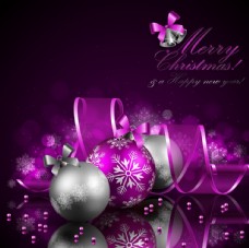 圣诞物品紫色圣诞节礼物礼品背景