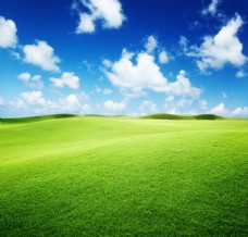乡村风采蓝天白云下的草坪